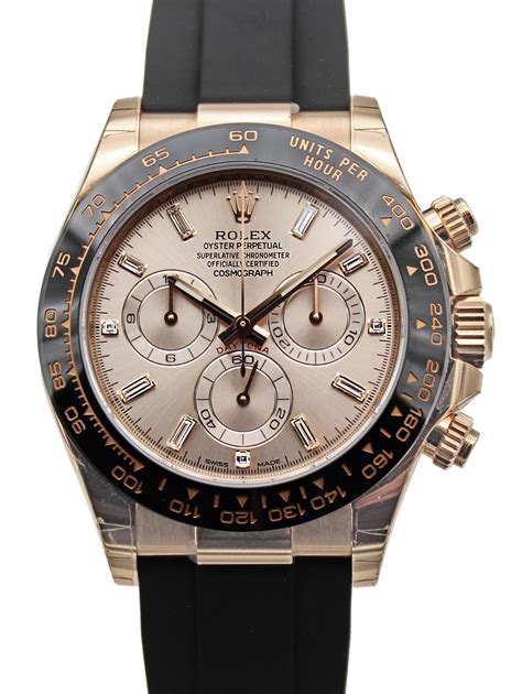 rolex daytona rose gold baguette